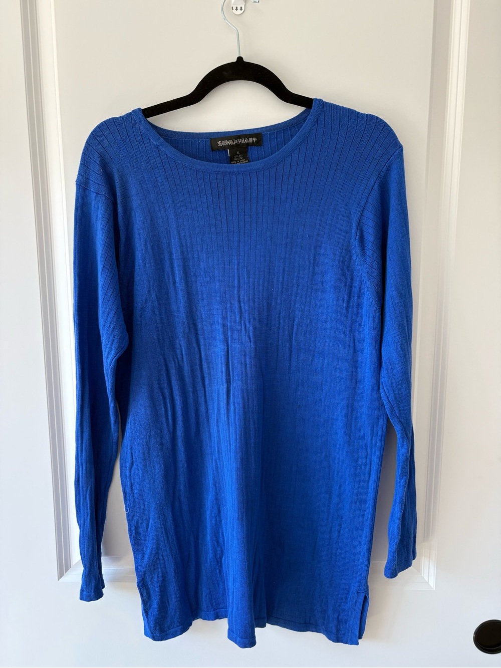 Savannah Royal Blue Ribbed Long-Sleeve Top